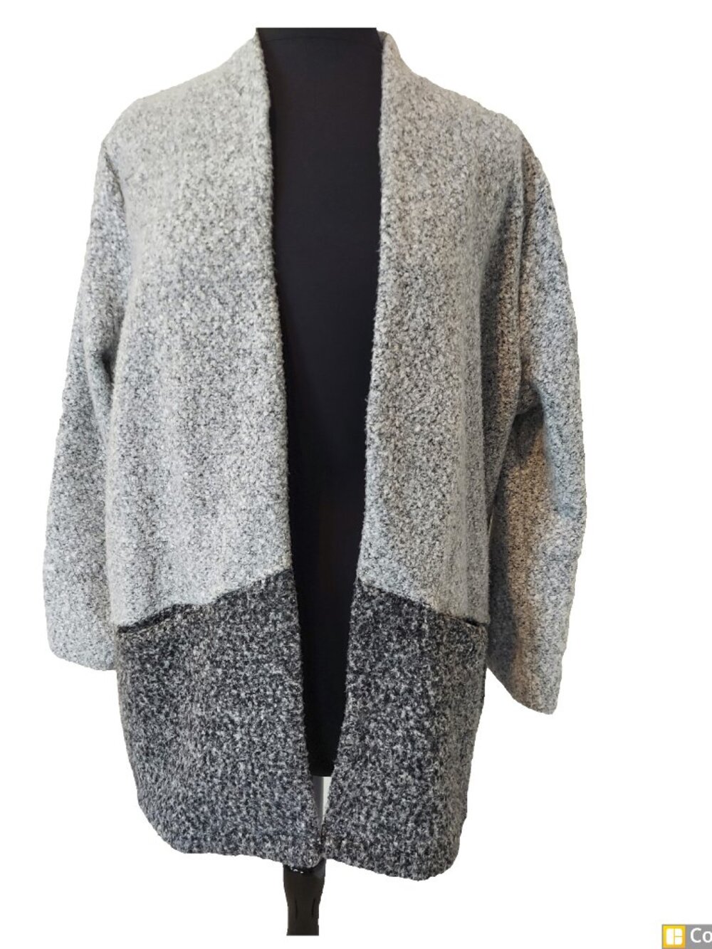 Liz Claiborne Gray Two-Tone Open Front Cardigan SZ PXXL